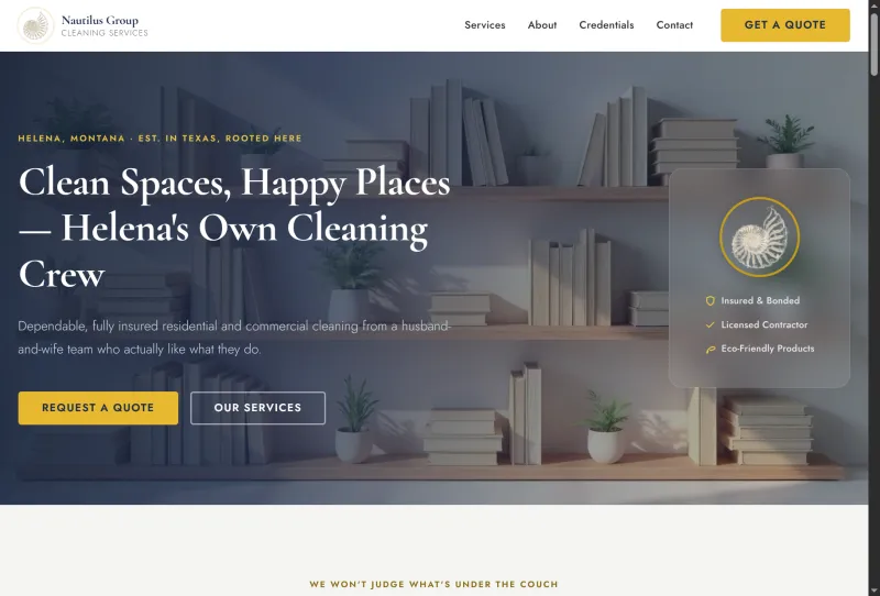 Nautilus Group Cleaning Services website — desktop view